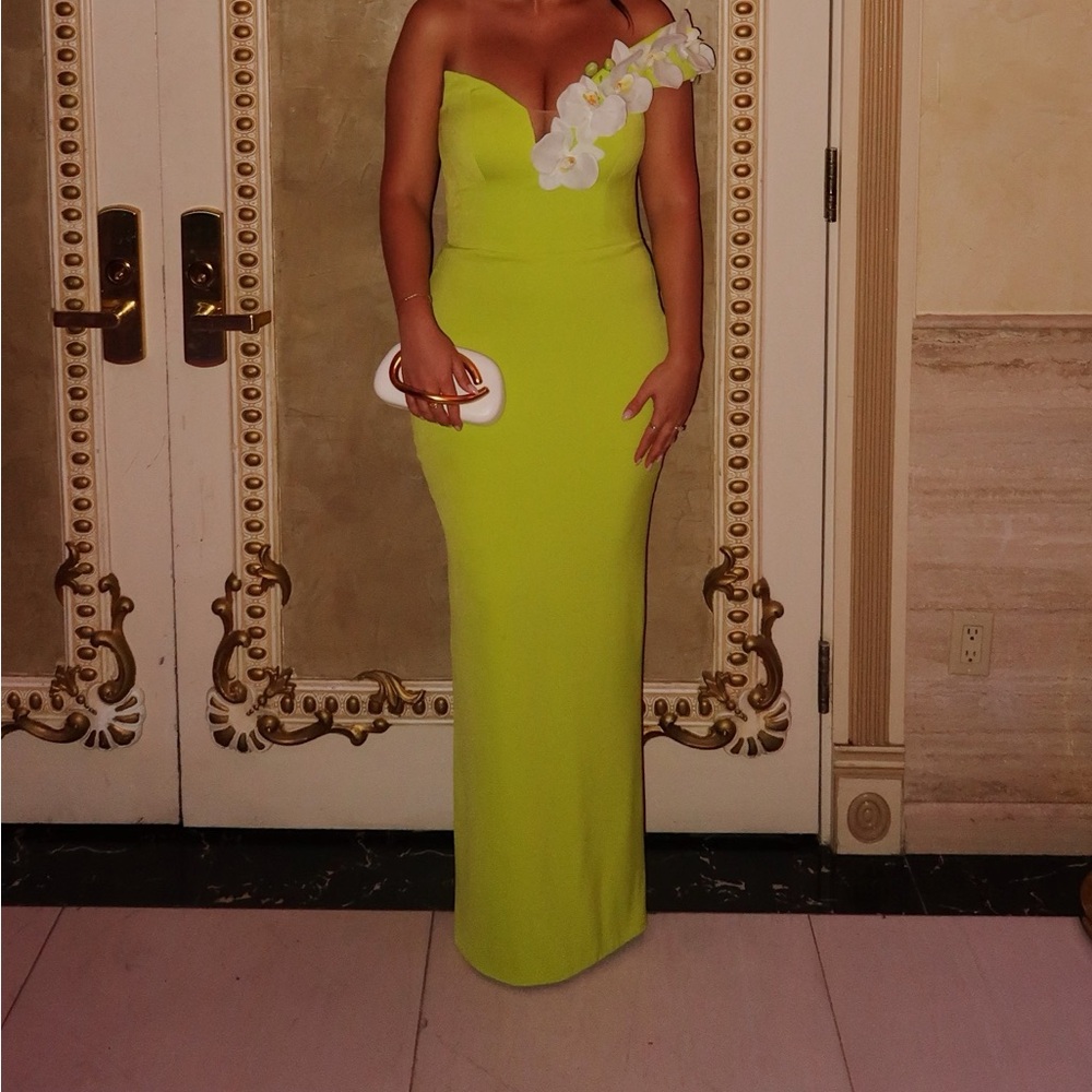 GASHANI Couture Custom One Shoulder Orchid Gown